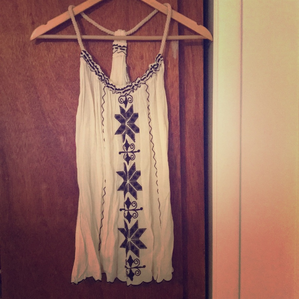 Black and ivory tank top